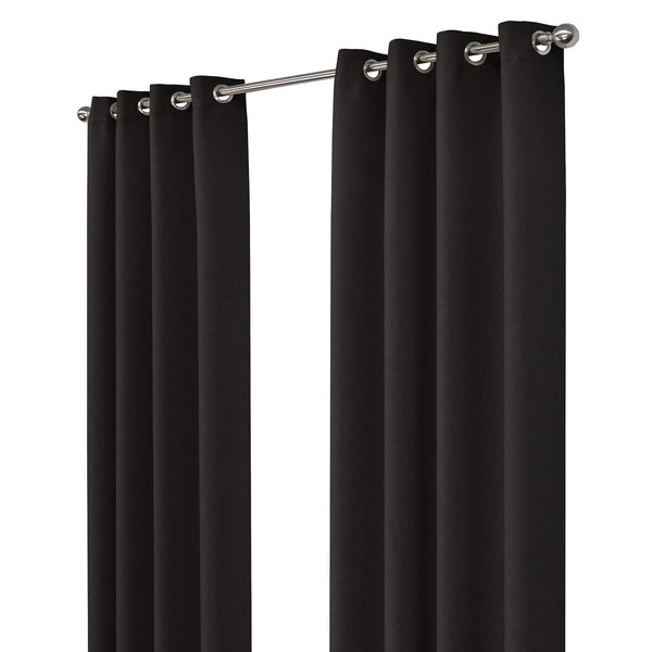 NIM TEXTILE Thermal Insulated Blackout Curtains, 110" Total Width, Room Darkening Window Panel Grommet Top Drapes, 2-Panels Set, 55" W x 84" L, Black