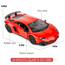 TGRCM-CZ 1/36 Scale Aventador LP700-4 Casting Car Model, Zinc Alloy Toy Car for Kids, Pull Back Vehicles Toy Car for Toddlers Kids Boys Girls Gift (Red)