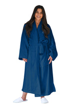 Luxury Turkish Hooded Non-pilling Bathrobe for Women with Slippers - Soft Terry Cloth Robe for Ultimate Comfort - Crescentt (Navy Shawl - M/L)