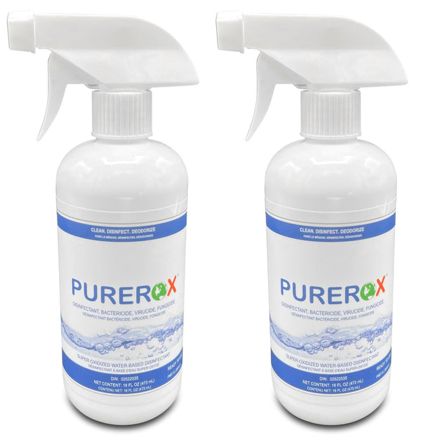 PUREROX disinfectant (16oz, 2pk) Eliminate viruses Norovirus, MRSA, Athlete Foot Fungus, Bacteria. Hospital Grade. Safe for Use Anywhere. No residue. No Rinse. Suitable for All Surfaces.…