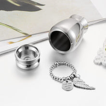 Small Urns for Human Ashes 2.85 Inch Small Keepsake Urns with Wing Charm Mini Cremation Urns for Ashes Birthstone Stainless Steel Memorial Ashes Keepsake