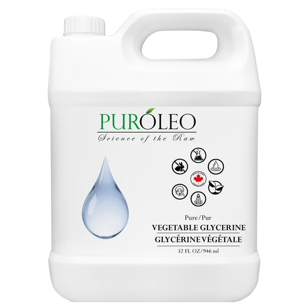 PUROLEO Vegetable Glycerin 32 Fl Oz/946 ML (Packed In Canada) Pure Glycerin for Face, Skin, and DIY Cosmetics USP Grade, glycerin glycerine glycerin for face glycine vegetable glycerin for skin