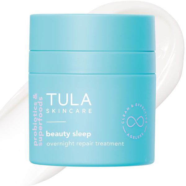 TULA Skin Care Beauty Sleep Overnight Repair Treatment - Anti-Aging, Night Cream, Contains Natural Peptides, AHAs, Retinol, Vitamin C to Reduce the Appearance of Lines and Dull Tone, 1.7 oz.