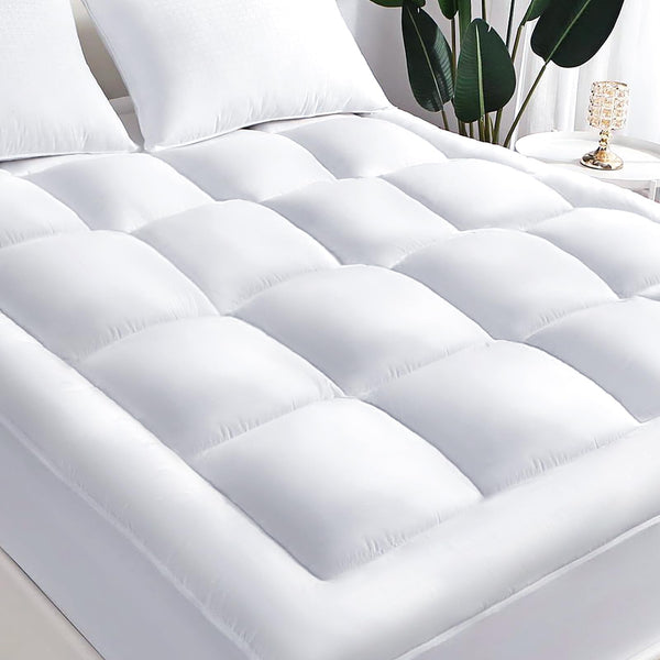 YUGYVOB Twin Mattress Topper, Pillow Top Cooling Mattress Pad with 8"-20" Deep Pocket, 600GSM Thick Bed Topper Mattress Cover Protector, Quilted Down Alternative Fill, 39 * 75 Inch