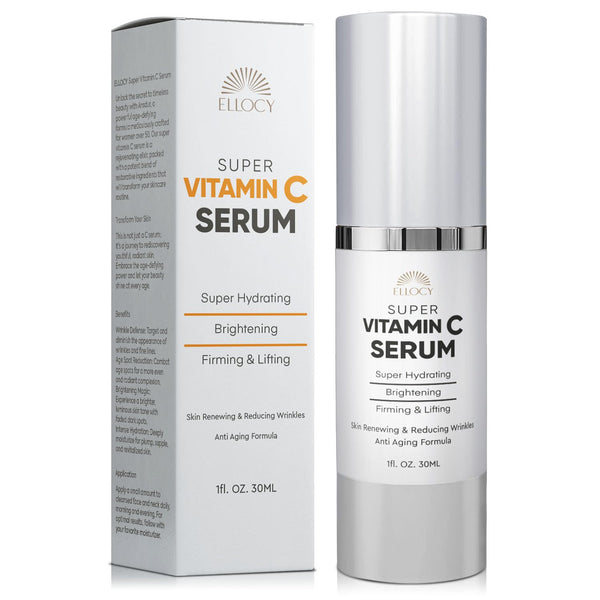 Super Vitamin C Serum for Women Over 70: Vitamin C Vitamin E Hyaluronic Acid Caffeine Hydrating - Hydrates Firms Lifts Smooths Targets Age Spots Wrinkle - All In One Formula for Mature Skin 30ml