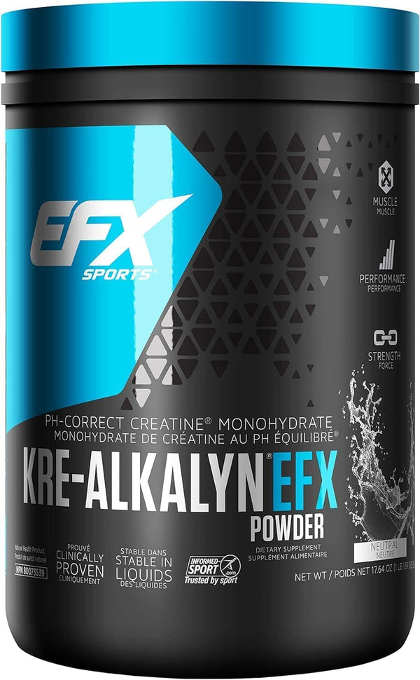 EFX Sports Kre-Alkalyn Powder 500g, PH-Correct Creatine Monohydrate | Multi-Patented Formula, Gain Strength, Build Muscle & Enhance Performance, Unflavored 500 gram