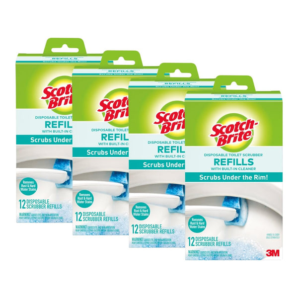 Scotch-Brite Disposable Toilet Scrubber Refills, Removes Rust & Hard Water Stains, 48 Disposable Refills