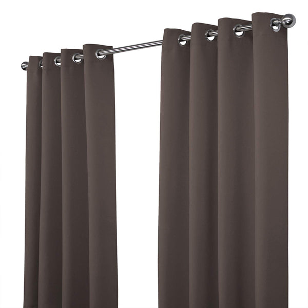 NIM TEXTILE Thermal Insulated Blackout Curtains, 110" Total Width, Room Darkening Window Panel Grommet Top Drapes, 2-Panels Set, 55" W x 96" L, Chocolate