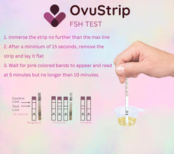 OvuStrip FSH (Follicle stimulating Hormone) * New!! Sensitive Strips!! * The ONLY FSH Test Brand with True Ultra-Sensitive Strips (10mIU/ml) *Checks Ovarian Reserve *6 Tests per Box *Easy to use!