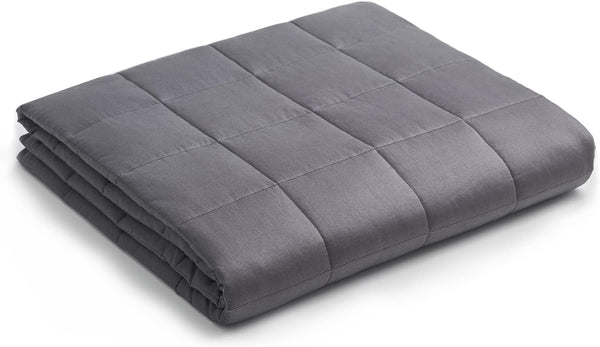 YnM Weighted Blanket, Soothing Cotton, Bed Blanket for One Person of 60 lbs, Ideal for Twin Bed (41x60 Inches, 7 Pounds, Dark Grey)