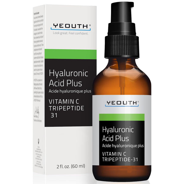 YEOUTH Hyaluronic Acid Serum for Face with Vitamin C with Tripeptide, Skin Care Product for Dry Looking Skin, Hydrating Acide Hyaluronique Serum Visage 2oz