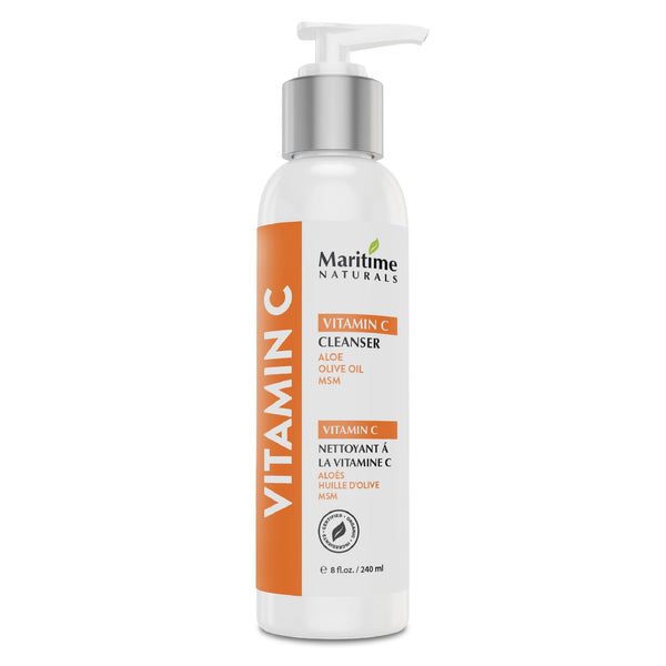 Maritime Naturals Vitamin C Cleanser for Bright, Refreshed Skin | Body & Face Cleanser made with Organic & Natural Ingredients | Gentle Face Wash for Oily, Dry and Sensitive Skin (240 ml)