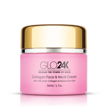 GLO24K Collagen Face & Neck Cream with 24k Gold, Collagen & Hyaluronic Acid