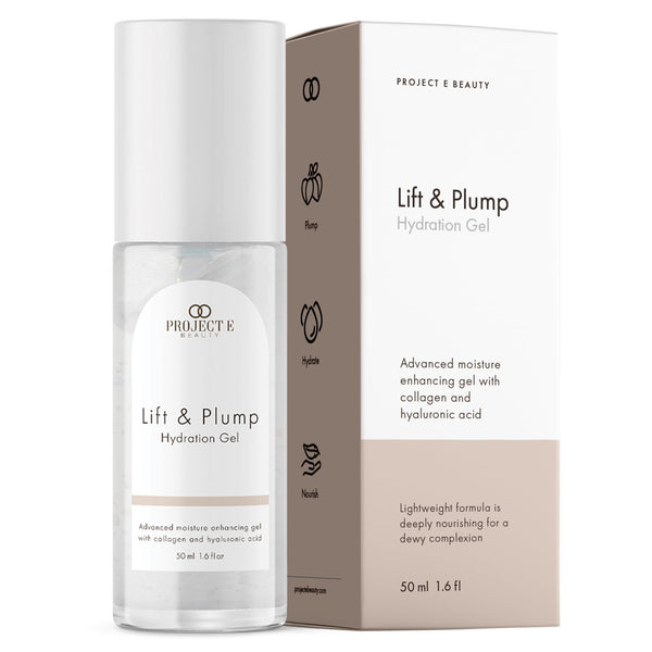 Lift & Plump Hydration Gel by Project E Beauty | 24-Hour Hydration | Anti-Aging Pore Tightening Treatment | Hydrating & Moisturizing Facial Skincare | Fine Lines and Wrinkles | For All Skin Types