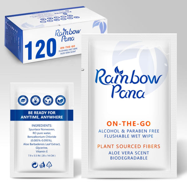 Rainbow Wipes 120 Count Flushable Wipe