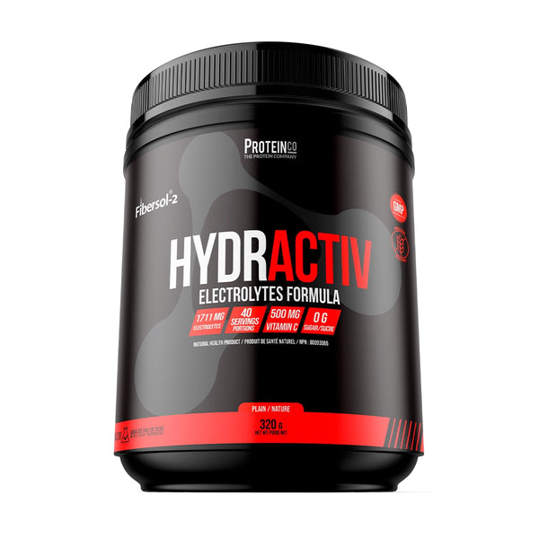 ProteinCo | Hydractiv | 1711mg of Electrolyte Powder | Fibersol-2 & Himalayan Pink Salt | Stevia | Sugar Free (320 g, Plain)