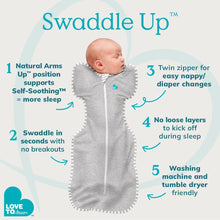 Love to Dream Swaddle UP, Baby Sleep Sack, Self-Soothing Swaddles for Newborns, Improves Sleep, Snug Fit Helps Calm Startle Reflex, New Born Essentials for Baby, 1.0 TOG, 6-8kg, Gray