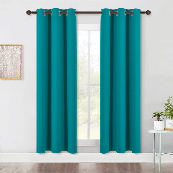 NICETOWN Blackout Curtains 72 Inch Length 2 Panels Set, Thermal Insulated Grommet Curtains & Drapes for Living Room Bedroom Window, Peacock Teal, 42 Inches Width