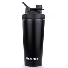 ShakerZoo-1 Pack-Protein Shaker bottles for Protein Mixes, Insulated Stainless Steel Shaker cup (Black)