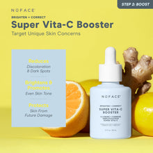 NuFACE Super Vita-C Booster - Vitamin C Face Serum + Brightening Niacinamide for Dark Spots & Even Skin Tone - Daily Skin Care Serum for Enhancing NuFACE Microcurrent Device Results (1 oz)