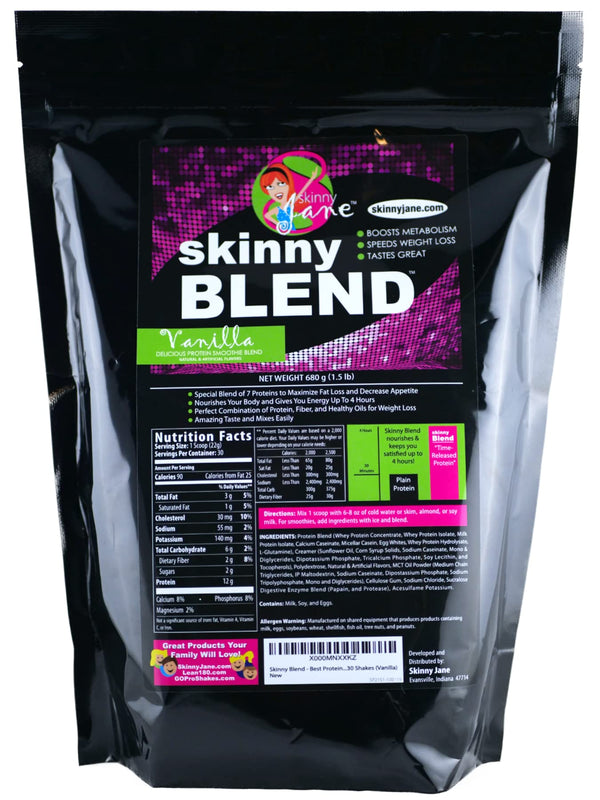 Skinny Blend - Best Tasting Protein Shake for Women - Delicious Protein Smoothie Powder - Weight Loss Shakes - Meal Replacement Shakes - Low Carb Protein Shakes - Lo Carb Shakes - Diet Supplements - Weight Control Shakes - Appetite Suppressant - Increase