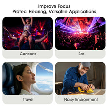 Vosaf Ear Plugs for Sleeping Noise Cancelling, 45dB Soft Ear Plugs for Concert, Reusable Ear Plugs for Noise Reduction with 8 Ear Tips, Silicone Hearing Protection Earplugs for Work and Travel (Black)