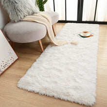 Terrug Fluffy Runner Rug for Bedroom Living Room, 2x6 Cream Area Rug Washable Shag Carpet, Super Soft Fuzzy Plush Non-Slip Cute Modern Kids Rug for Nursery Hallway Bedside College Dorm Kids Room Decor