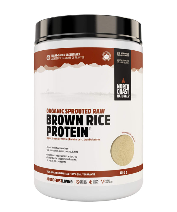 North Coast Naturals Organic Sprouted Raw Brown Rice Protein Powder with 17g of Complete Undernatured protein – 840g