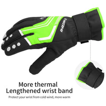 INBIKE Cycling Gloves Mountain Bike Gloves Thermal Gel Pad Gloves Windproof Reflective Full Finger Green X-Large