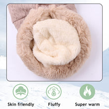 Zsedurt Winter Balaclava Hats for Women Ski Warm Thick Fluff Beanie Adult Neck Face Cover Cap (Beige)