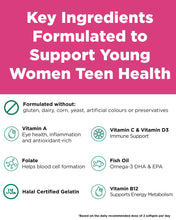 Platinum Naturals - Easymulti Teen for Young Women, 120 Softgels - Multivitamins for Teen Girls Vitamins Multivitamin Capsules - Daily Multivitamin with Iron - Brain Health and Mood Support Supplement