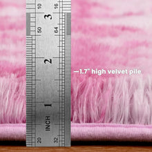 Terrug Oval Fluffy Ultra Soft Area Rugs for Bedroom Living Room, 2.6 x 5.3 Ft Plush Shaggy Kids Rug Small Throw Rugs for Dorm Boy Girl Room Bedside Nursery Mats Home Decor, Tie-Dyed Pink