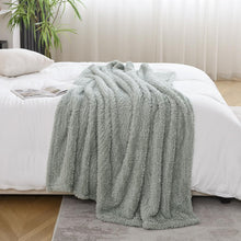 Ultra Soft Cozy Sherpa Throw Blanket, Light Weight Warm Decorative Boho Style Plush Throw Blanket Cover for Couch, Sofa, Bedroom,Travel, Outdoor, 50”x60”, Sage Green