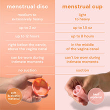 Reusable Menstrual Disc, Wear Up to 12-Hours, Sustainable Period Disc Alternative to Pads and Menstrual Cups - for Light or Heavy Flows, Leak Proof - Small & Large Sizes (Red and Orange)