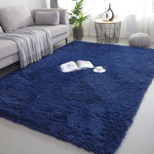 Vafodo 5X8 Feet Navy Blue Shaggy Area Rugs for Bedroom Living Room Ultra Soft Fluffy Throw Carpets for Girls Boys Kids Play Room Modern Home Decor Soft Fluffy Rugs