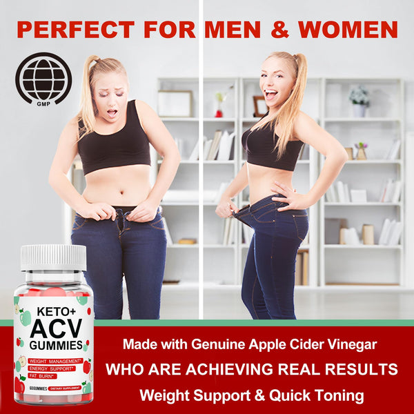 CanineGluca Keto ACV Gummies Advanced Weight Loss - Apple Cider Vinegar for Rapid Fat Burning, Detox & Improved Immunity - Gluten-Free & Sugar-Free Gummies for Women & Men - 60 Gummies