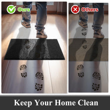 Vaukki Indoor Doormat Entryway Door Rug, Non Slip Absorbent Mud Trapper Mats, Low-Profile Inside Floor Soft Machine Washable Large Rugs Carpet for (24''x36'', Black and Grey)