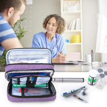 Yarwo Insulin Cooler Travel Case with 4 Ice Packs, Double Layer Diabetic Supplies Organizer for Insulin Pens, Blood Glucose Monitors or Other Diabetes Care Accessories, Purple (Bag Only Patent Pending)