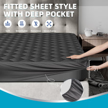 Waterproof King Mattress Protector, Noiseless King Size Mattress Pad with Deep Pocket Fitted Up to 8-21 inches, Soft & Breathable Bed Mattress Cover Washable for Home, Bedroom, Hotel (Gray)