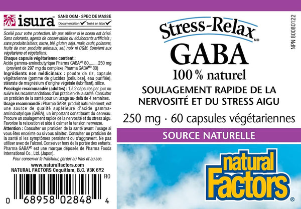 NATURAL FACTORS Gaba (250 mg - 60 veg caps)