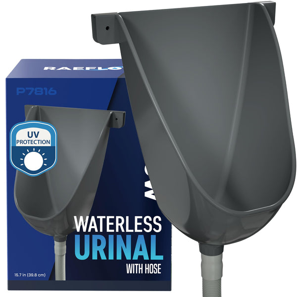 Waterless Urinal with Hose - UV Resistant Outside Urinal, Outdoor Plastic Urinals, Outdoor Toilet, Garage Urinal, Urine Diverter, Urinals for Men Bathroom