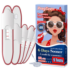 PregSeen Pregnancy Test Cassette | 5 Count Home Pregnancy Test Kit Over 99% Accuracy | Early Detection HCG Pregnancy Tests with Cup & Dropper | Test & Confirm Results 6 Days Sooner