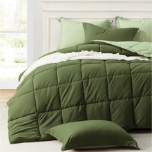 Homelike Moment Twin Comforter Set Olive Green, Comforters Twin Size Bed Sets, Soft Lightweight Down Alternative Bed Comforter Reversible All Season 2 Piece Bedding Set Olive Green/Sage Green