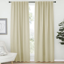 NICETOWN Living Room Room Darkening Curtains, Soft and Smooth Fabric Draperies and Panels, Privacy Energy Smart Curtains for Patio Door (Beige, 52