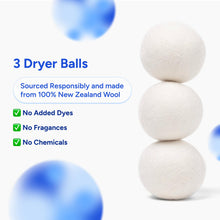 Nature Spin Wool Dryer Balls, 3-Pack XL, 100% Pure New Zealand Sheep Wool, Unscented, Hypoallergenic, Eco-Friendly Laundry Balls (3 Pack)