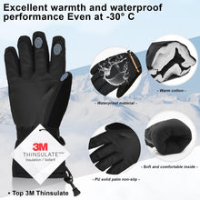 Men's Winter Gloves 3M Thinsulate Thermal Insulated Warm Waterproof Windproof Touchscreen in Cold Weather Snow Ski Skiing Snowboard