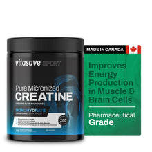 Vitasave Micronized Creatine Monohydrate Powder – Creatine Supplement for Strength Performance & Muscle Growth Ultra-Fine Fast Absorbing – Essential for Athletes Bodybuilders – Made in Canada (1000g)