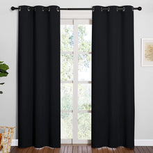 NICETOWN Blackout Curtains 84 Inches Long,Halloween Room Darkening Thermal Insulated Soli Grommet Curtains 2 Panels for Bedroom Living Room Windows (42 x 84 Inch,Black,2 Panels)