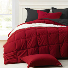 Homelike Moment King Size Comforter Set Black, Lightweight Reversible Red Comforter Sets King Size Bed, Soft Down Alternative King Bedding Sets All Season 3 Pcs Bed Set with 2 Shams Black/Red