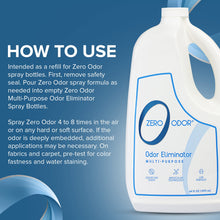 Zero Odor – Multi-Purpose Odor Eliminator - Eliminate Air & Surface Odor – Patented Technology Best for Bathroom, Kitchen, Fabrics, Closet- Smell Great Again, 64oz Refill